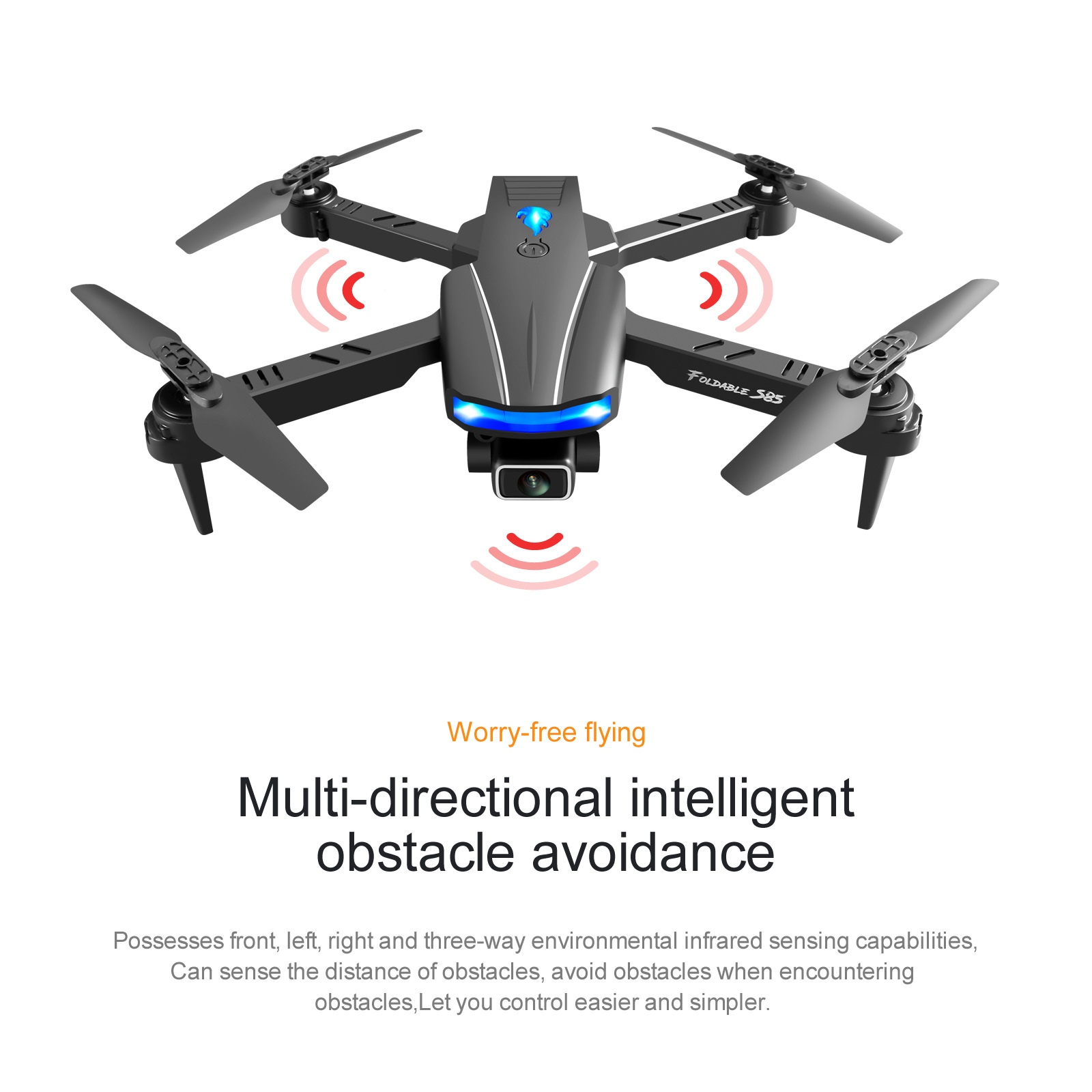 GPS Drone S85 HD4K Dual-camera Anti-collision Obstacle Avoidance 4-axis Folding Remote Control Aircraft