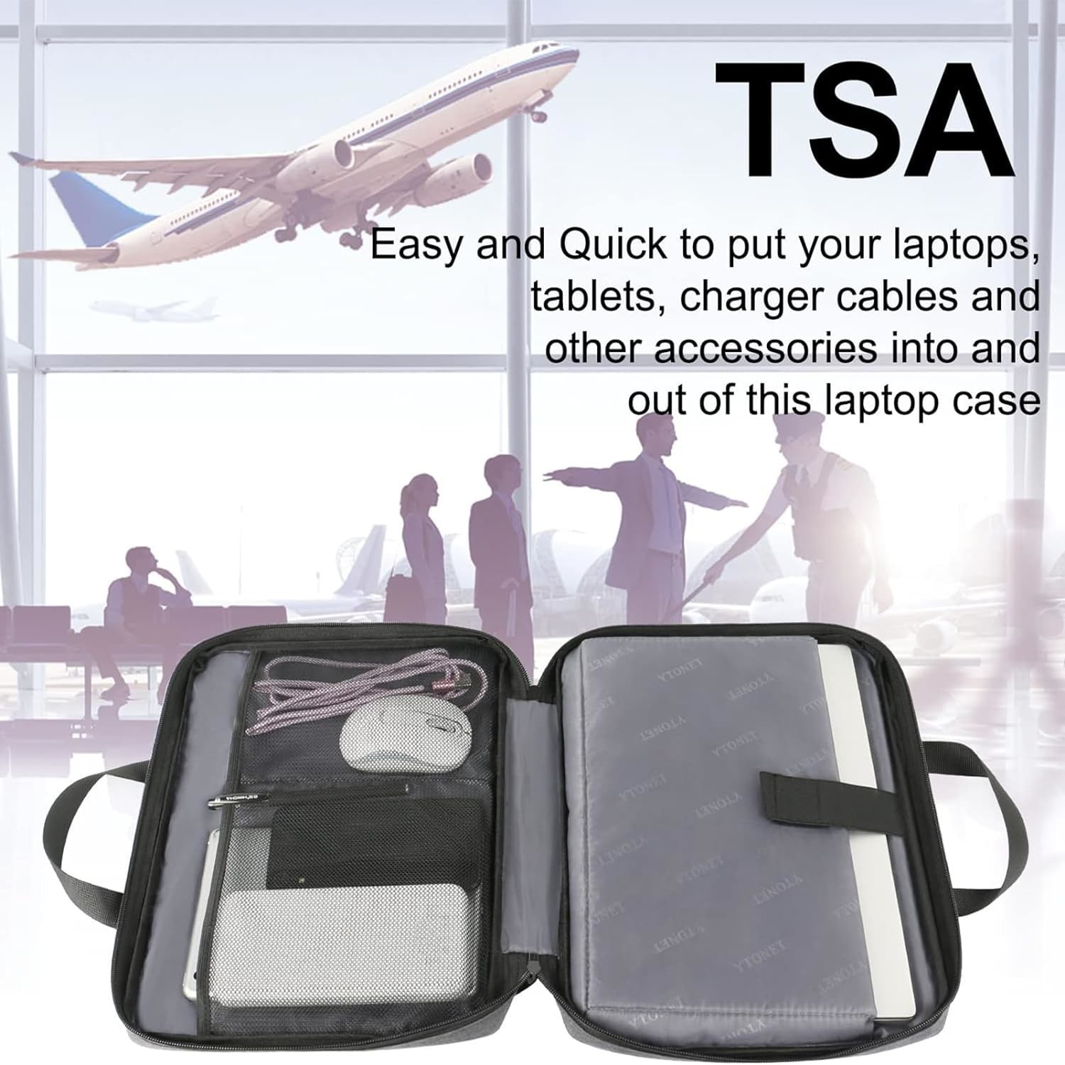Laptop Case, 15.6 inch TSA Laptop Bag Laptop Sleeve Water Resistant Computer Case Laptop Carrying Case