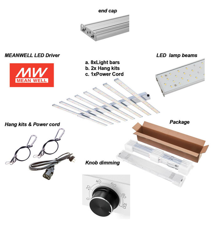 4x4 Coverage Dimmable 600W 1000W 660nm LED Grow Light Bar