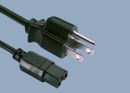 UL CUL CSA 15A 125V 3 Prong IEC C15 TO NEMA 5-15P Electric Stright Plug American UL Power Cord