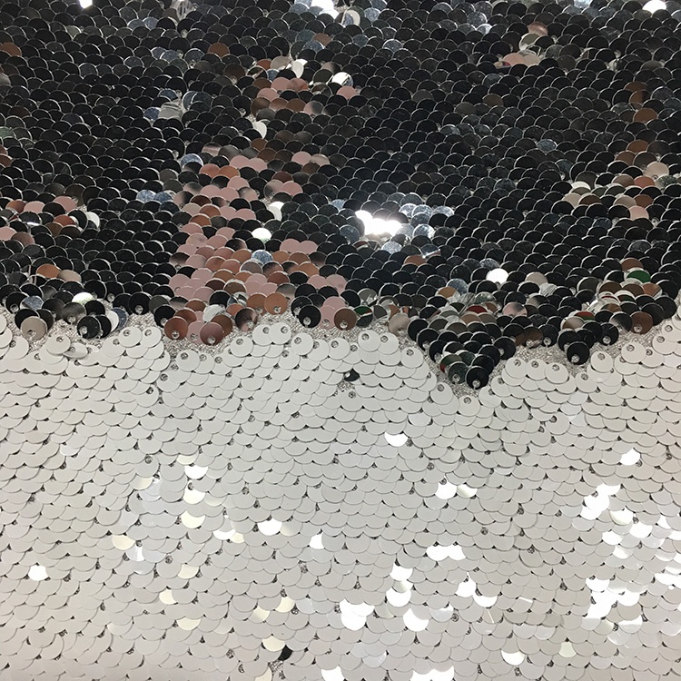 Fish Scale Glitter Sequin Fabric , Sequin Dress Fabric Reversible Tablecloth