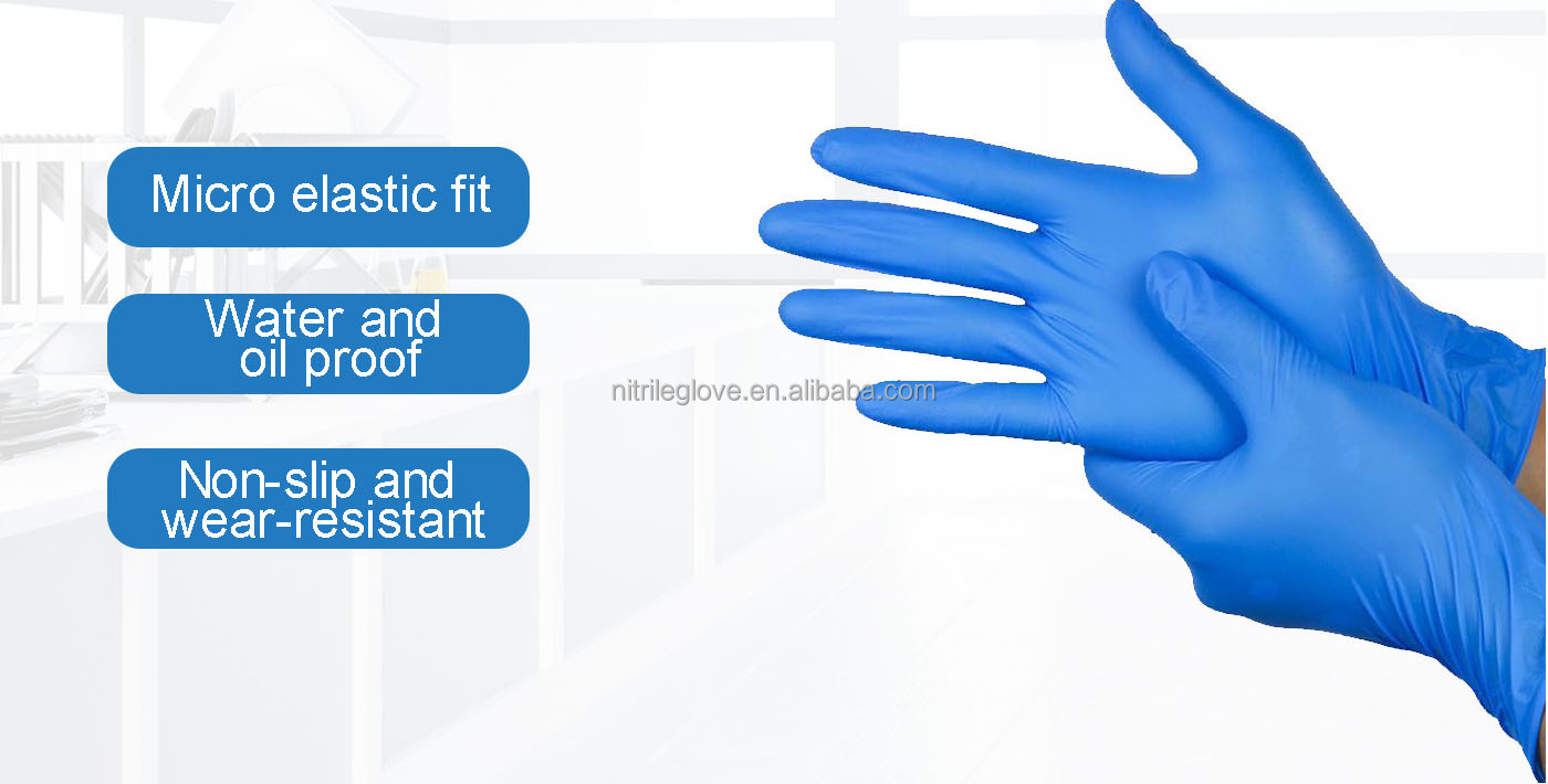 Black Nitrile Examination Gloves Without Powder Food Grade