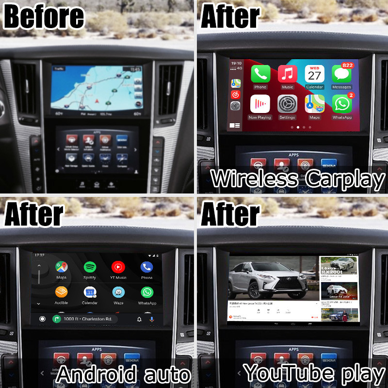 GPS carplay interface , 8+128GB Android 11 navigation box interface for Infiniti Q50 / Q60