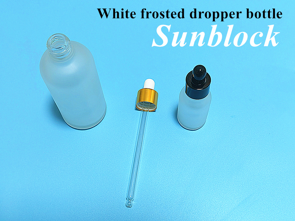 5ml 10ml 15ml 20ml Opal White Frosted Glass Dropper Bottle with Pipette for Essential Oil