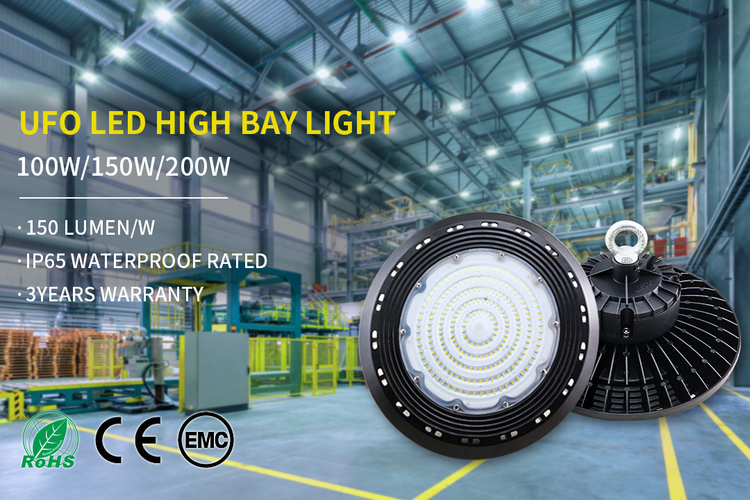 240w 170lm/W UFO Linear LED High Bay Light Hook Suspended Industrial Indoor Sports Color Temperature