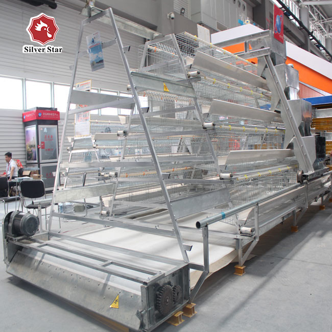 A Type 3/4 Tiers Layer Chicken Cage With Feeding Machine