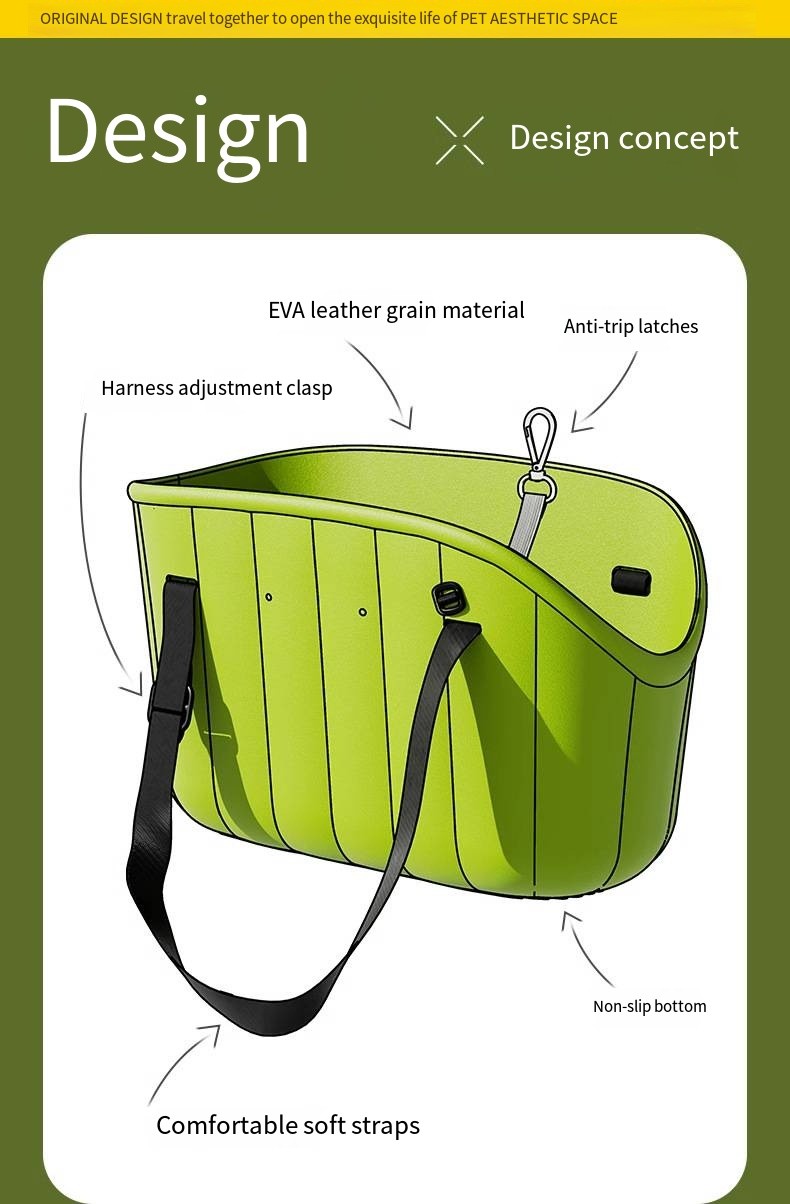Portable Breathable Pet Shoulder Bag For Outings Large-Capacity EVA Cross-Body