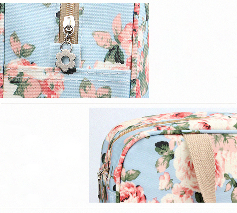Personalised Printing Flower Design Beautiful Cosmetic Makeup Bag Set Fashion