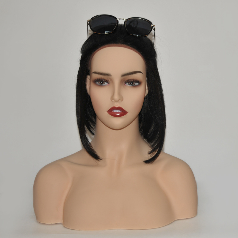 Wholesales European Realistic Wig Professional Training Half Body Makeup Face Female Mannequin Head with Shoulder