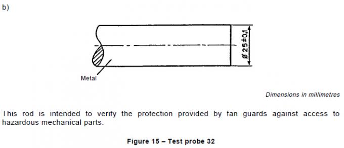Enclosure Protection Test Finger Probe Test Rod IEC61032 Figure 15 0