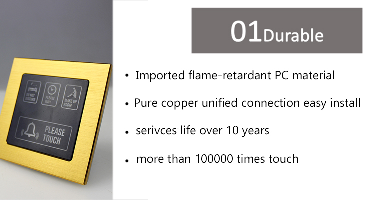Hotel Silver Wireless Touch Doorbell Switch 2 Years Warranty