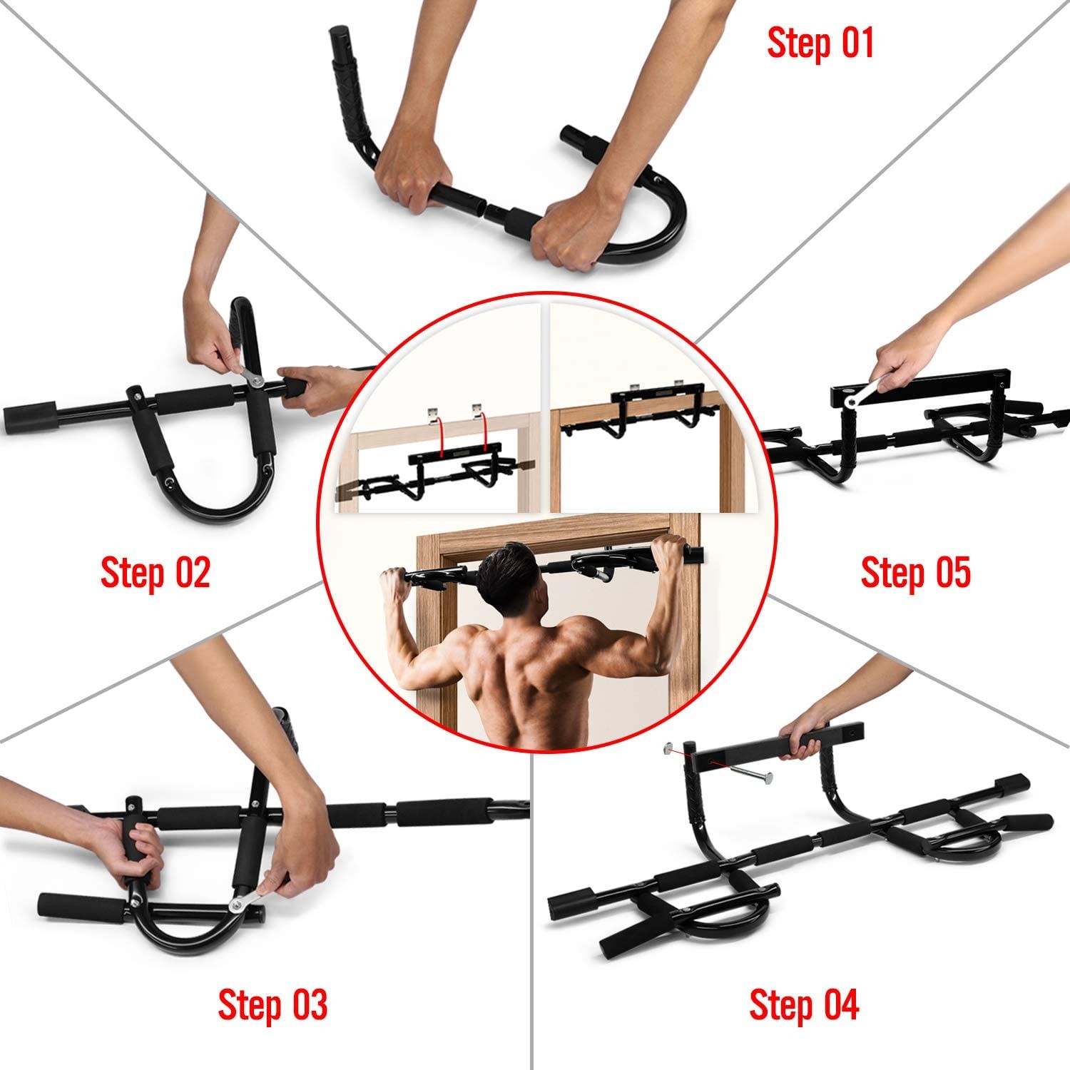 104cm Muscle Training Fitness Equipment Steel pull up bar doorway For Home Gym Use