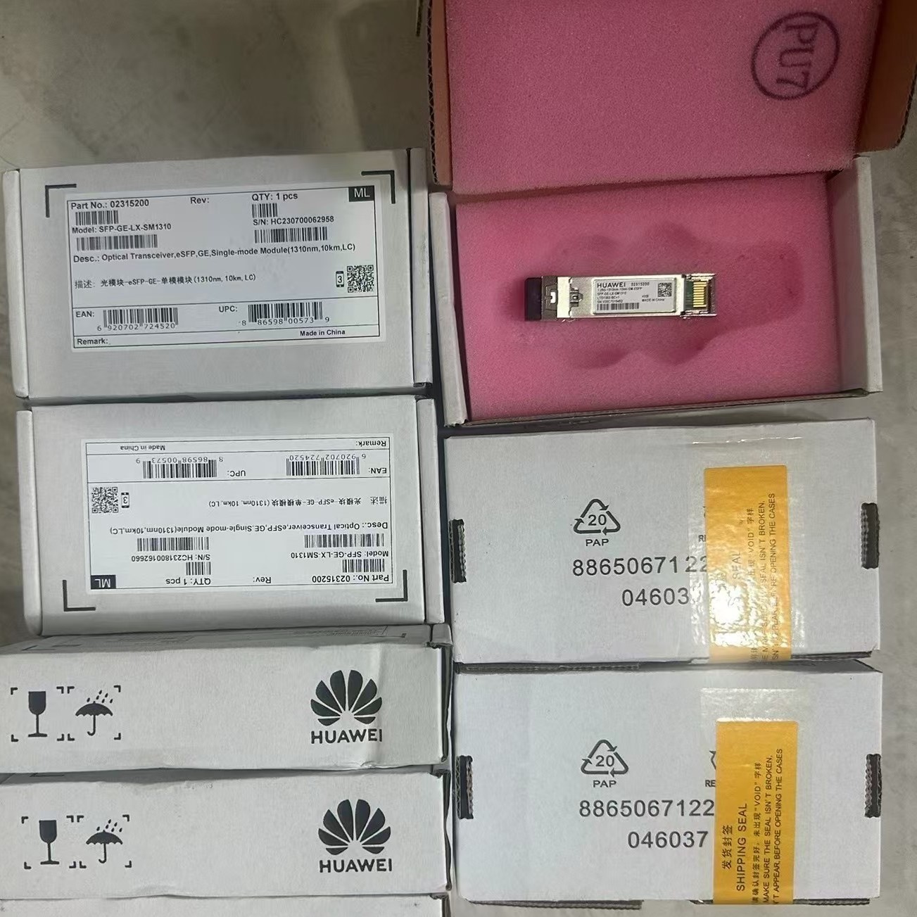 Huawei Original Optical Transceiver 1.25g-1310nm-10km-SM-ESFP, Part number 02315200