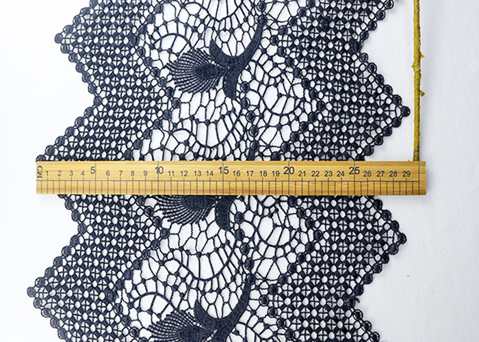 Customized Width Polyester Lace African Cord Trims With OEKO TEX 100 / Lace Dress Fabric