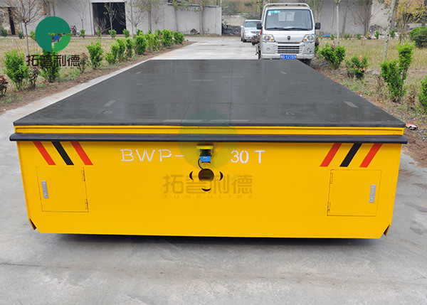 120T Forklift Towing Rubber Wheel Unpowered Steerable Transfer Trolley For Workshop Handling