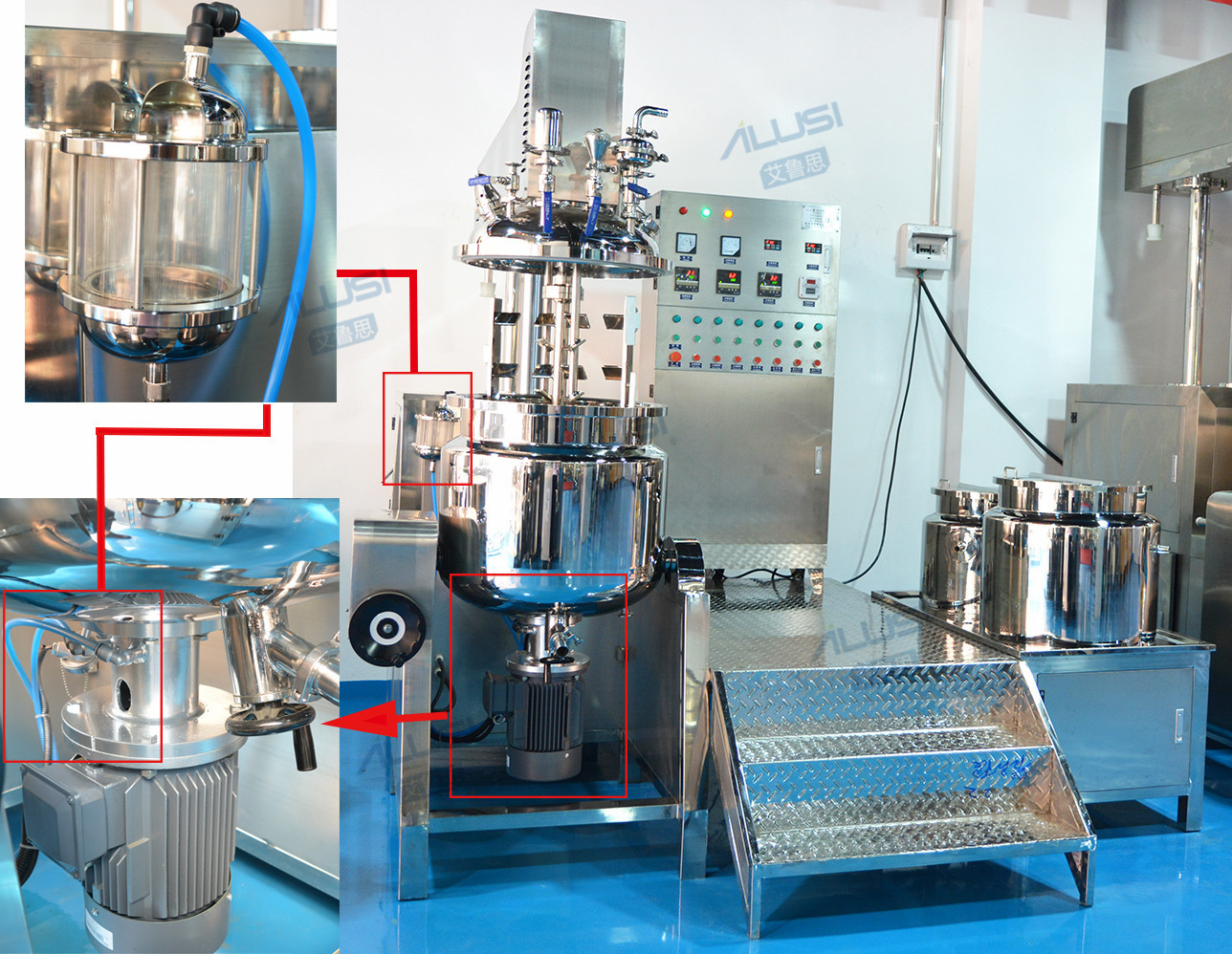 Cream Vacuum Emulsifying Mixer Machine With Heating Function homogenizer machine cosmetic mixing equipment