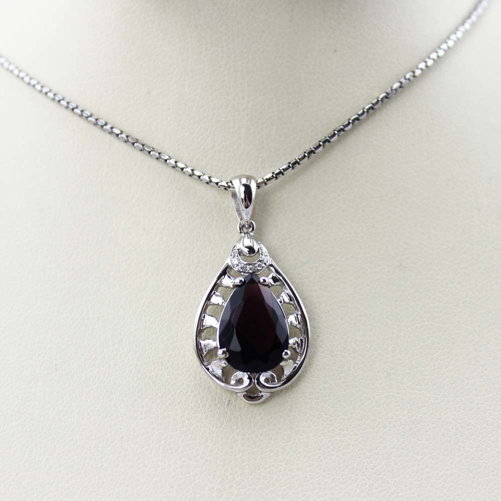 Fashion 9mmx12mm Pear Shape Purple Cubic Zircon Pendant(PSJ0395)