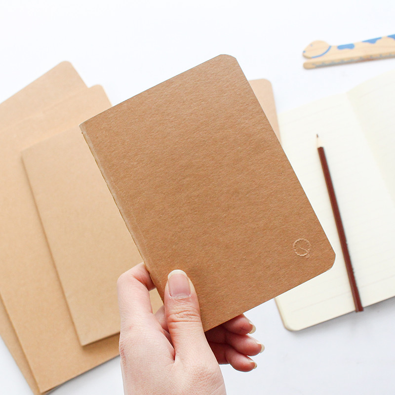 Multiple Size Writing Journal Notebook With Kraft Brown Soft Cover Material