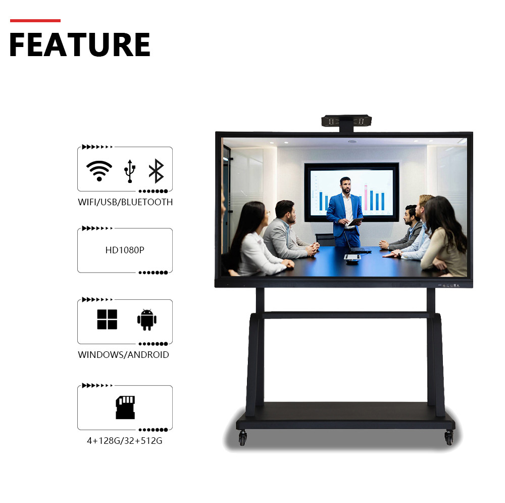 Anti Glare Multi-Touch Smart Whiteboard Interactive 55 Inch 4k 3840*2160