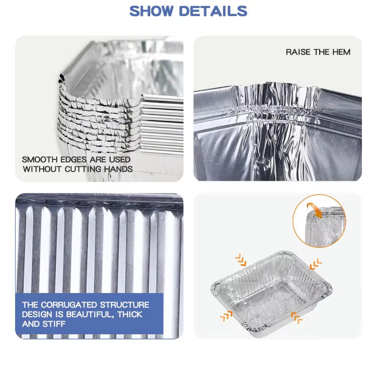 Large Supply Takeaway Food Packaging Container Aluminum Foil Pan Food Storage
