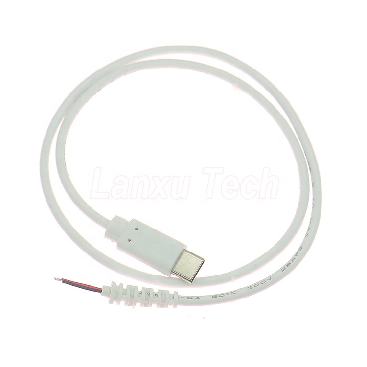 Customization USB Type C Male Female to Bare Wire Pigtail End Charger Cable with Strain Relief