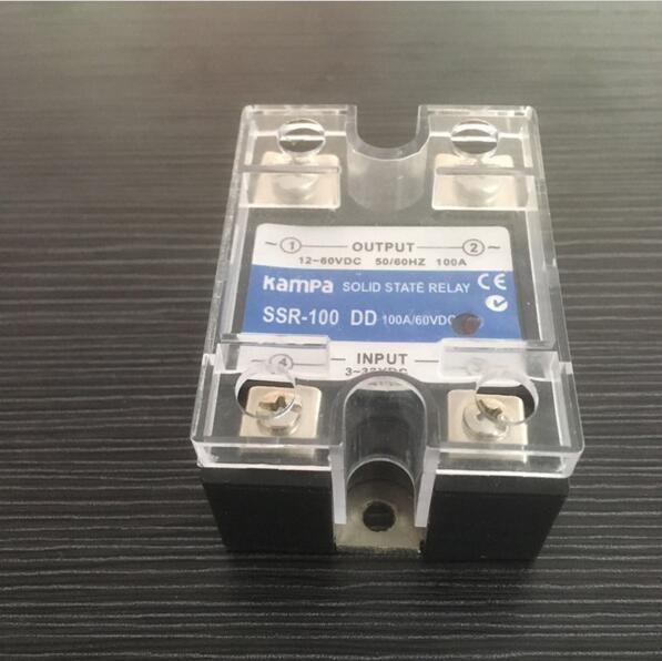 DC to DC Single Phase SSR Input 3-32VDC Control Output 12-60VDC 100A Black Color Solid State Relay(SSR-100DD)
