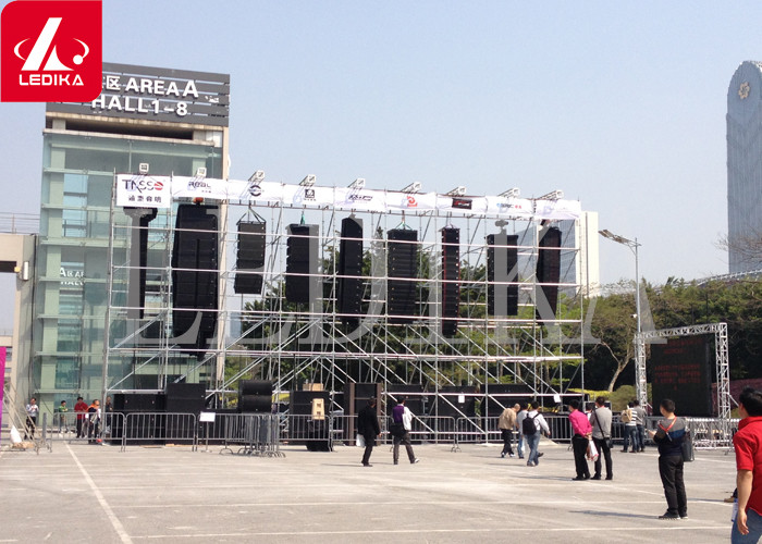 Outdoor Concert Heavy Duty Layer Truss For Line Array With Hanging LED