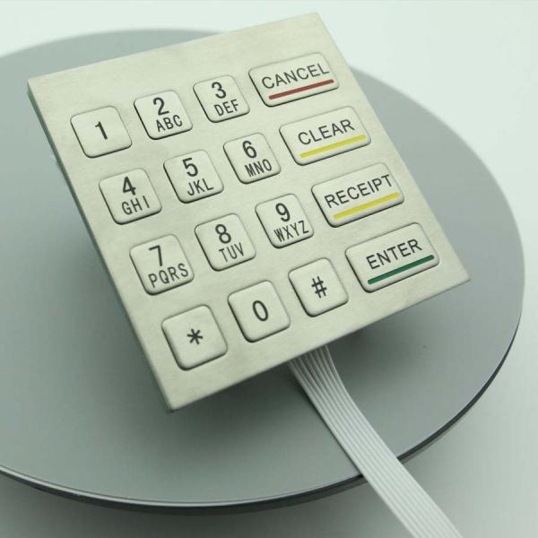 Panel Mounting Access Control Metal Numeric Keypad For Self Service Kiosk 16 Keys