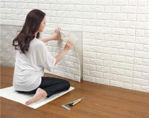 China 3d Brick Thicken Soft Pe Foam Wall Sticker Panels Wallpaper Decor on sale