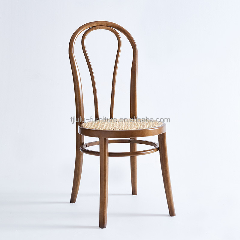 Customized Designs Woven Natural Rattan Solid Wood Dining Chair Furniture for Modern Restaurant Seating Arrangement