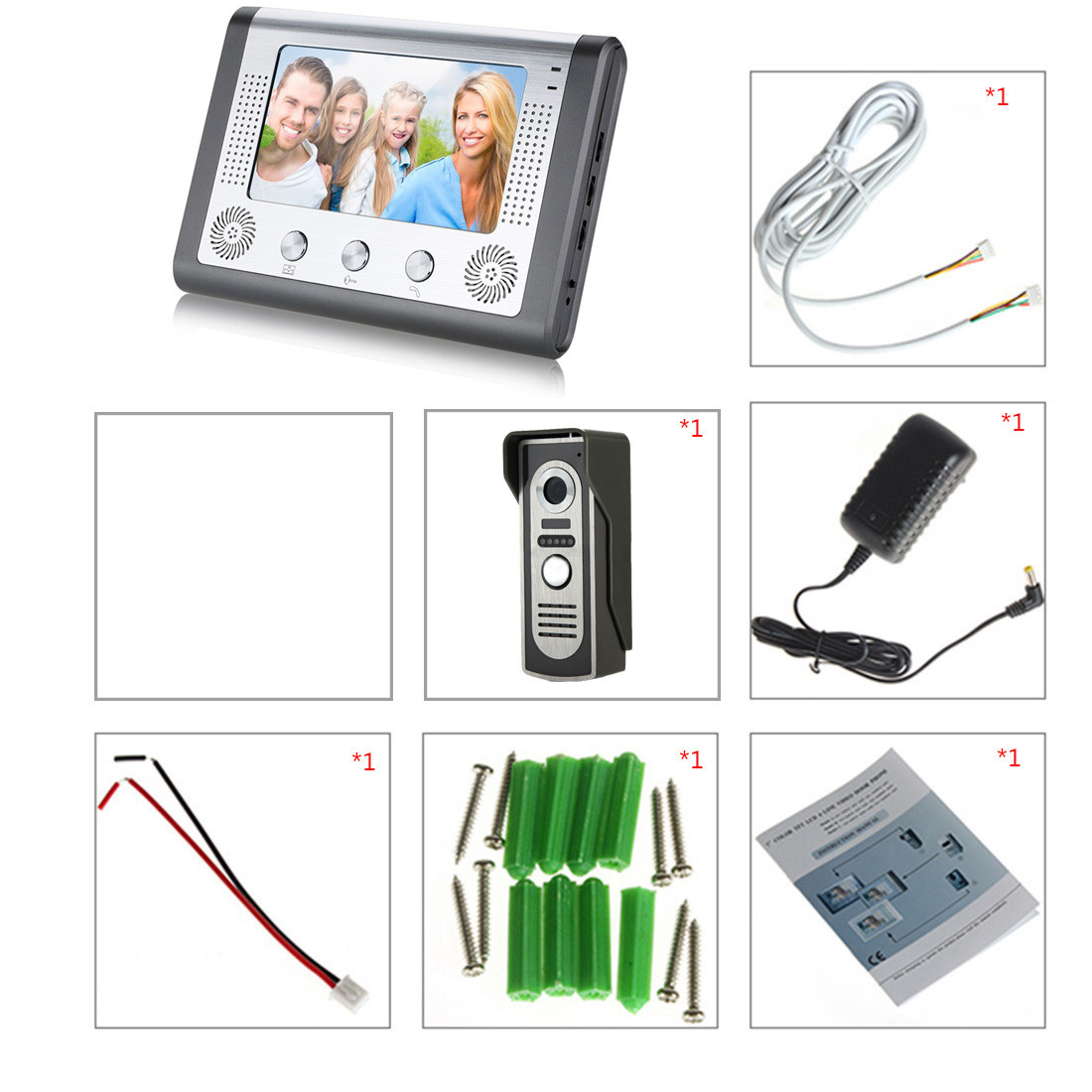 Wired Door Bell Color Screen Door Access Control Video Door Phone Terminal