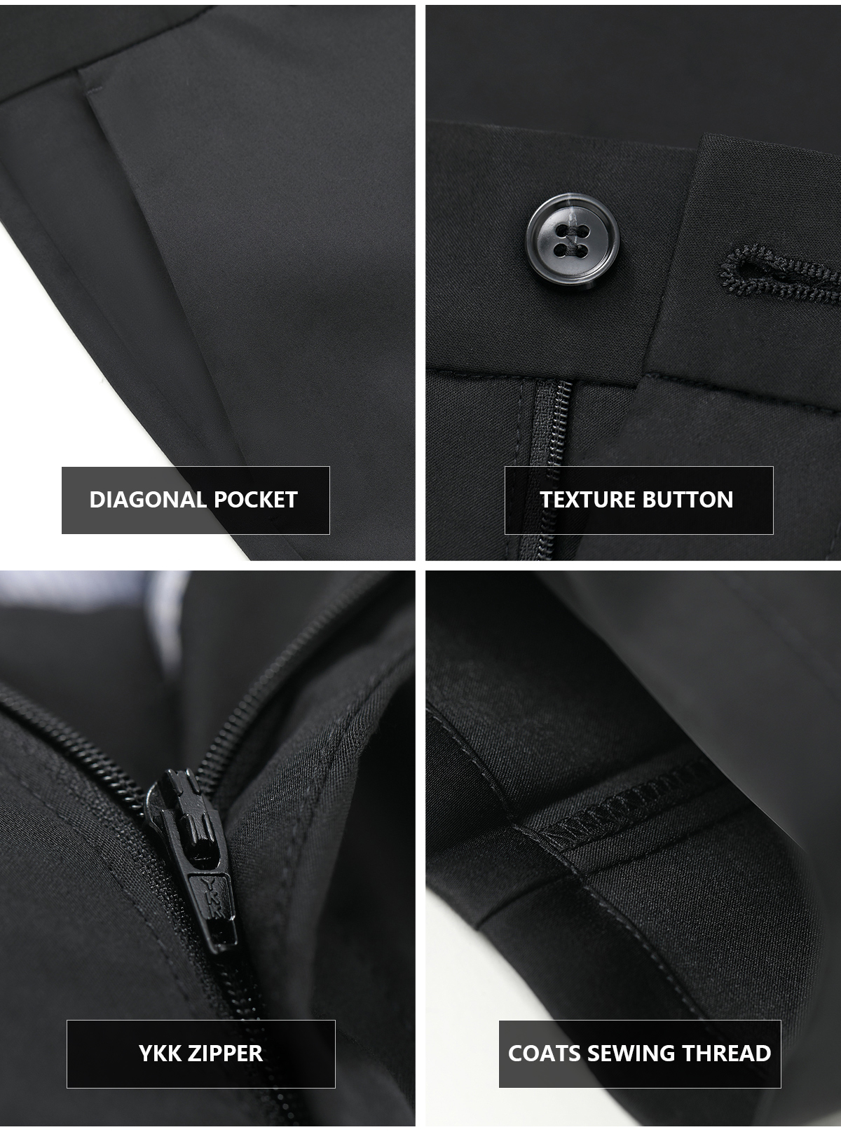 Anti-Shrink 50% Wool Slim Fit Suit Trousers for Man LCBZ Customized Office Pants