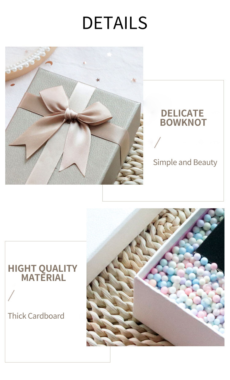 Perfume Candy Cosmetics Gift Packaging Box Lid And Base Gift Box With Ribbon Bowknot
