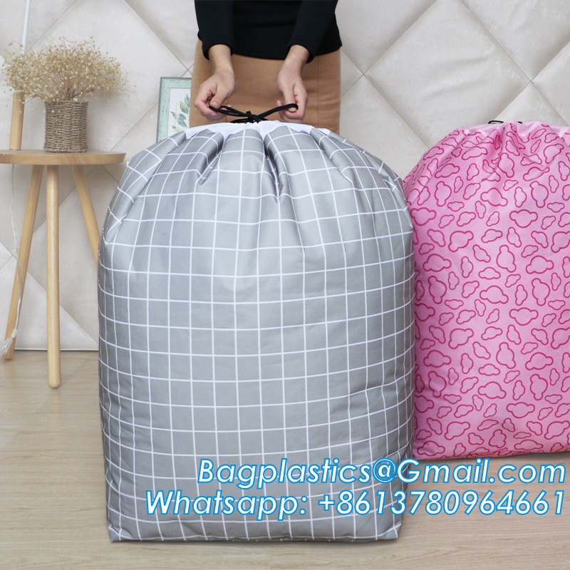 Drawstring Closure Sacks, Heavy Duty Laundry Bag Shoulder Strap, Tear Resistant Polyester Utility Bag Holds