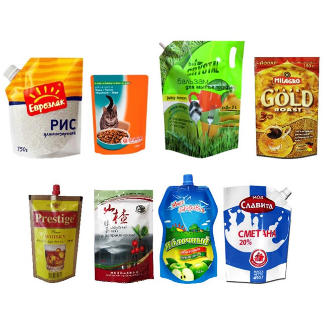 250ml Printed Stand Up Pouch With Spout Liquid Juice Packaging
