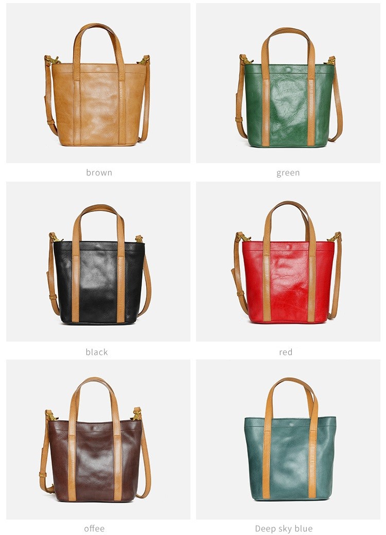 Handmade Vegetable Tanned Cowhide Full Grain Leather Handbags