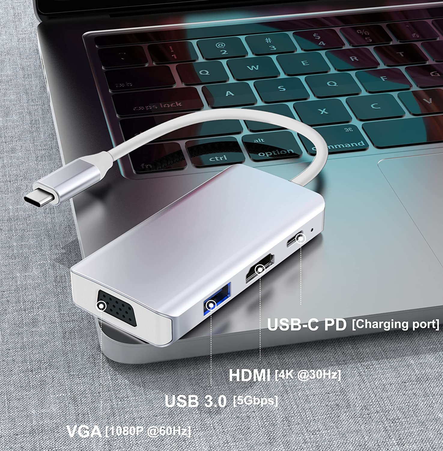 White Usb C Docking Hub Station Dual Monitor For Triple 4K 60hz Data Transfer Adapter