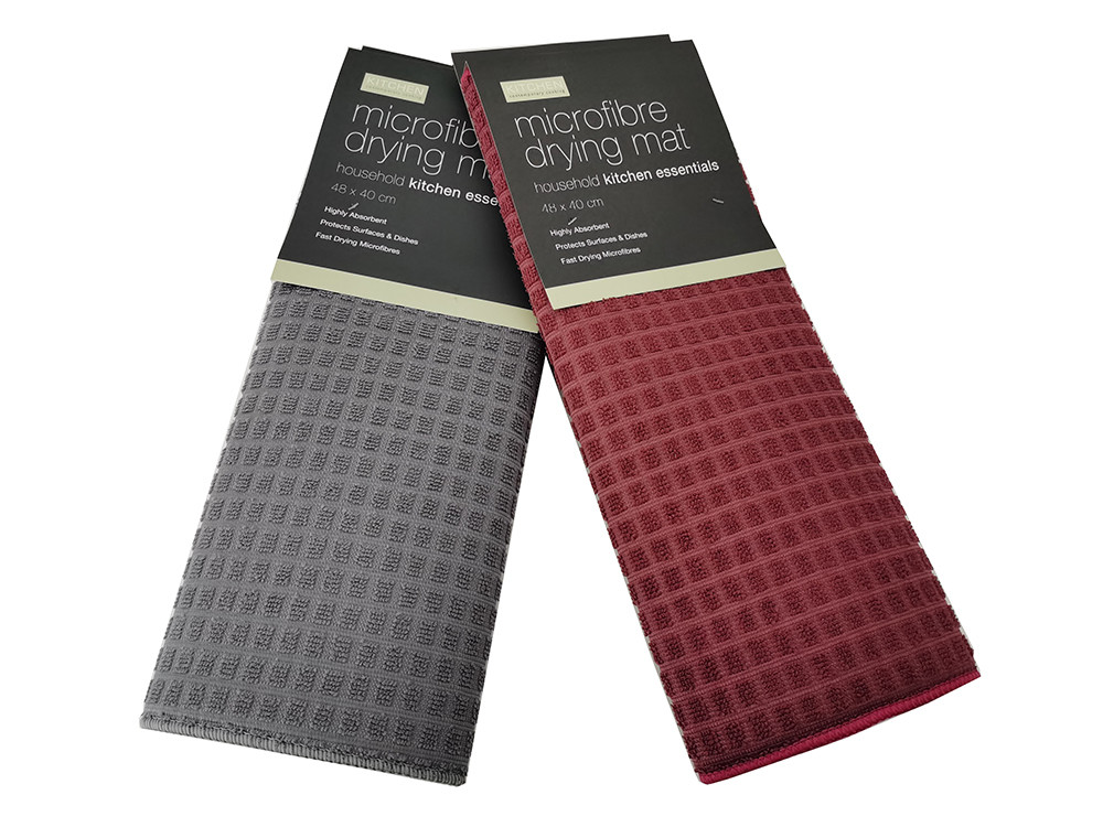All Polyester Foldable Kitchen Microfiber Dish Drying Mat Reversible Table Mat