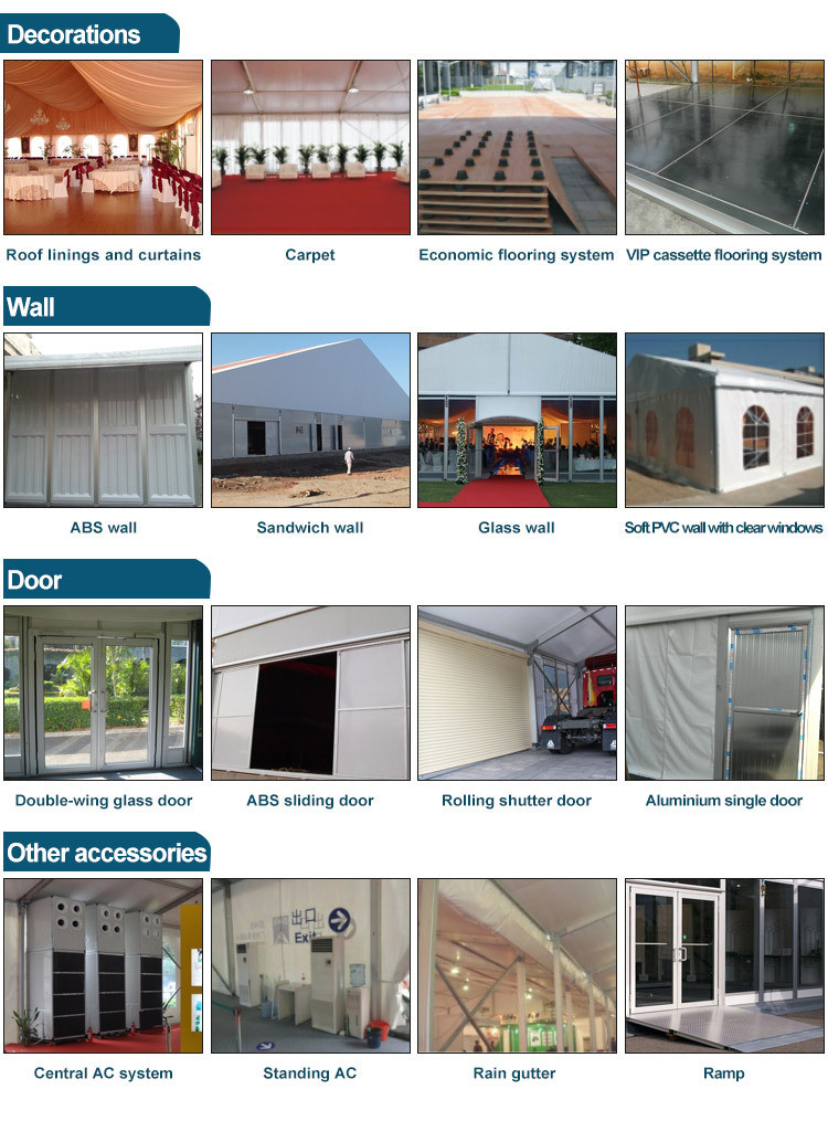 Octagonal Glass Wedding Party Tent , Outside Party Tents SGS Approved