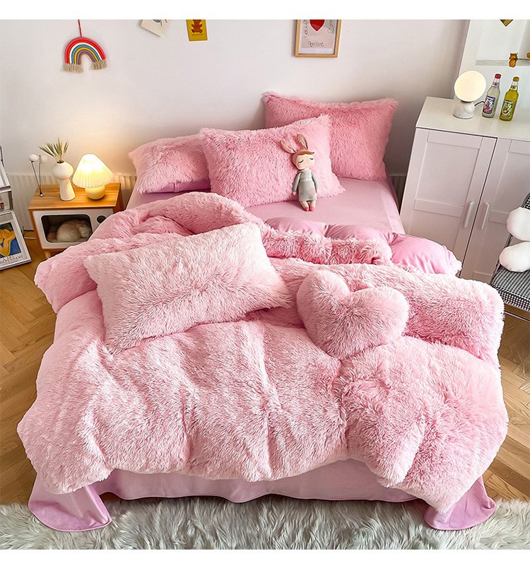 Multi Color Cloud Mink Velvet Soft Comfortable Bedding Sets for Luxury Fluffy Bedding