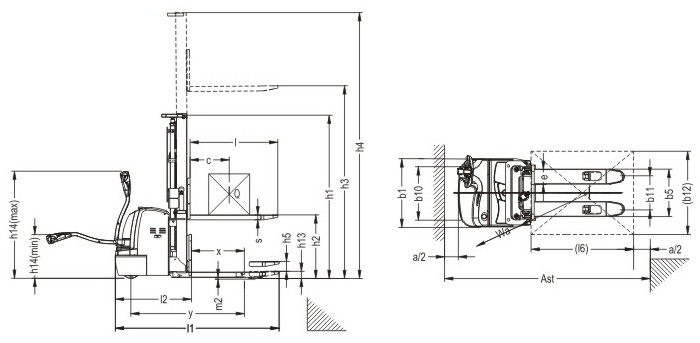 Waterproof Motor Full Electric Stacker , Initial Lift 1500kg Heavy Double Pallet Stacker