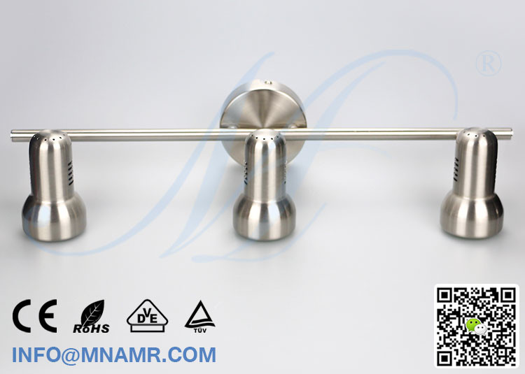 3 Outlets Spot Light Ceiling Bar Light Chrome Come With AC220V 3X5W GU10 LED Lamp
