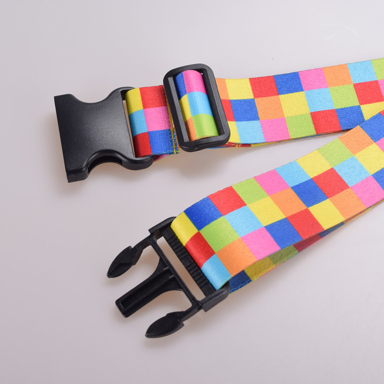 Colorful Jacquard Personalised Luggage Straps With Removable Buckle