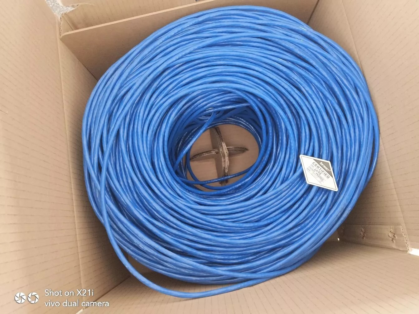 Indoor Outdoor Cat6 Lan Cable 23AWG CCA Conductor HDPE Insulation PVC Jacket