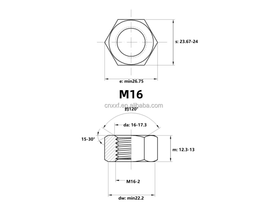 Hexagon Head NXF GB5170 D6 M6-M30 Plain Duplex Stainless Steel 2205 Thin Nut for Water Treatment Applications