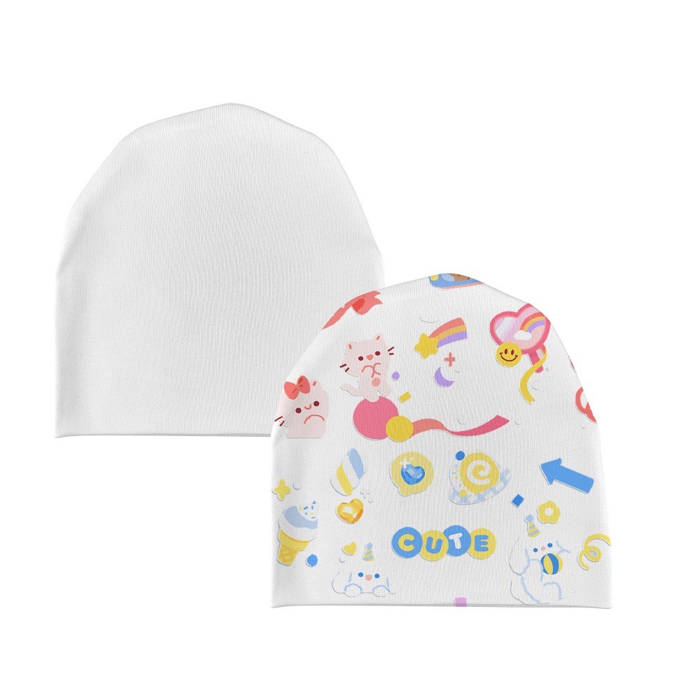 Cute Cartoon Print Baby Beanie Sublimation Infant Hat For Sublimation Photos Printing