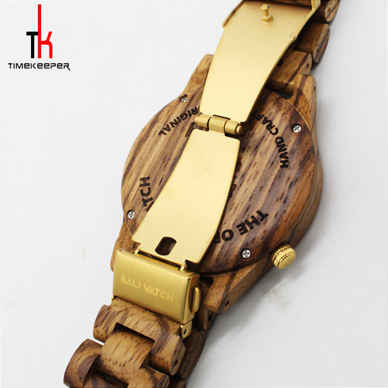 Luxury brand natural zebral wood watch custom logo Japan movt quartz watch wood wrist watch for men