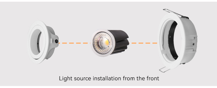 Square Tilted Downlight Frame Glare Reduction MR16 Downlight Housing
