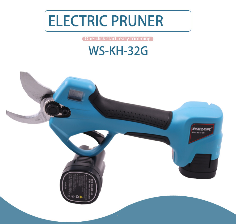 Swansoft 32mm cordless 16.8V 2.5Ah Garden Pruning Shear for Plant 3.2CM Electric Rechargeable Fruit Branch Scissors