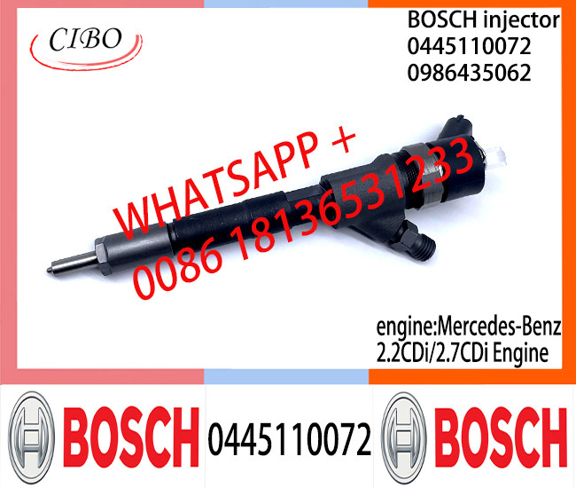 BOSCH 0445110072 Common Rail Injector 0445110071 0986435061 0445110072 0986435062 for Mercedes-Benz 2.2CDi/2.7CDi